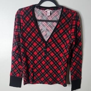 Victorias Secret 2-Piece Flannel Pajama Set Size M, Red/Black Plaid. Victoria's